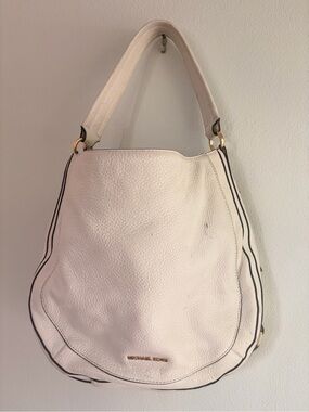 Michael Kors White Pebbled Leather Hobo Bag